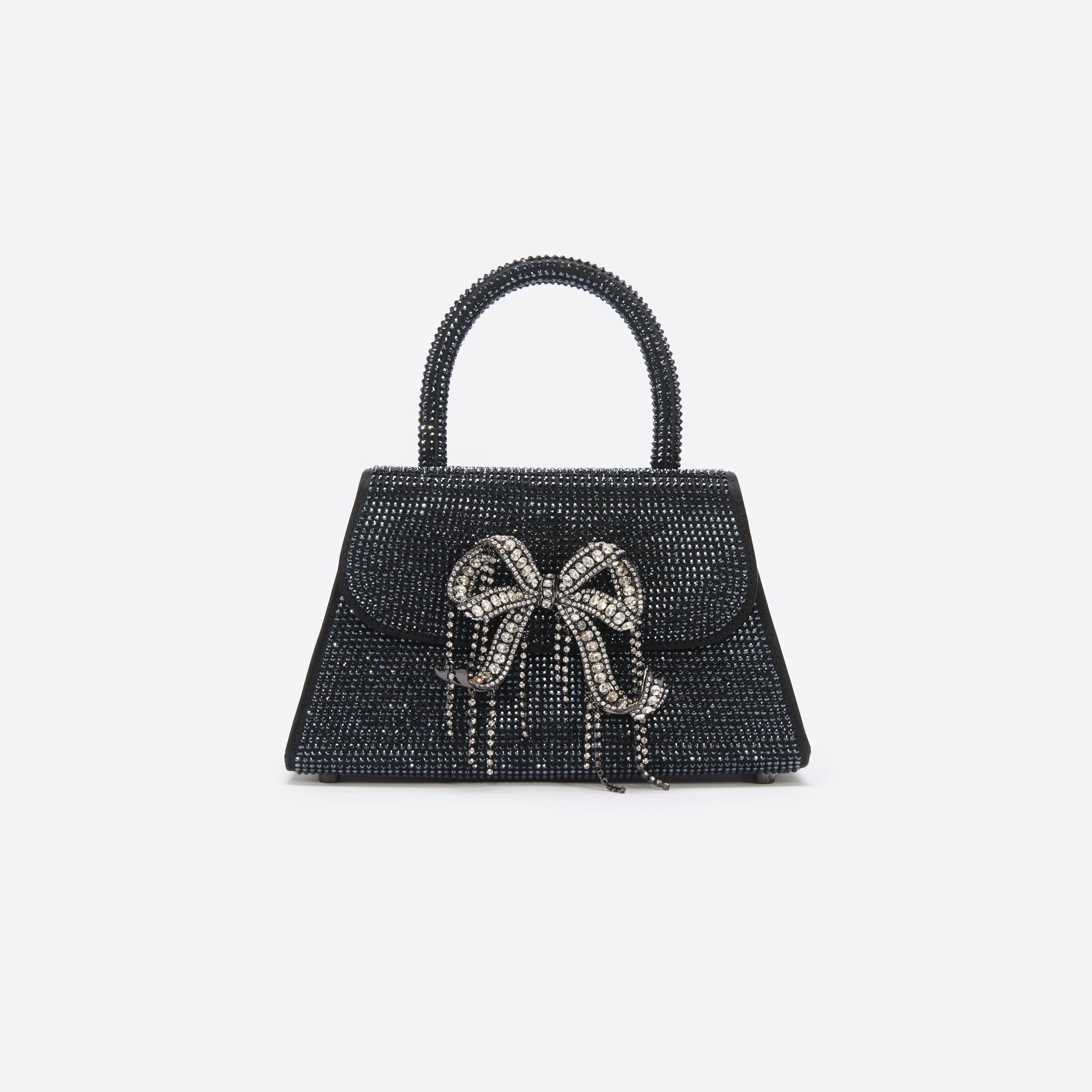 Black Rhinestone Mini Bow Bag – self-portrait