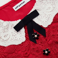 Red Lace Collar Dress