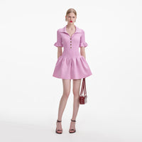 Pink Viscose Rib Mini Dress