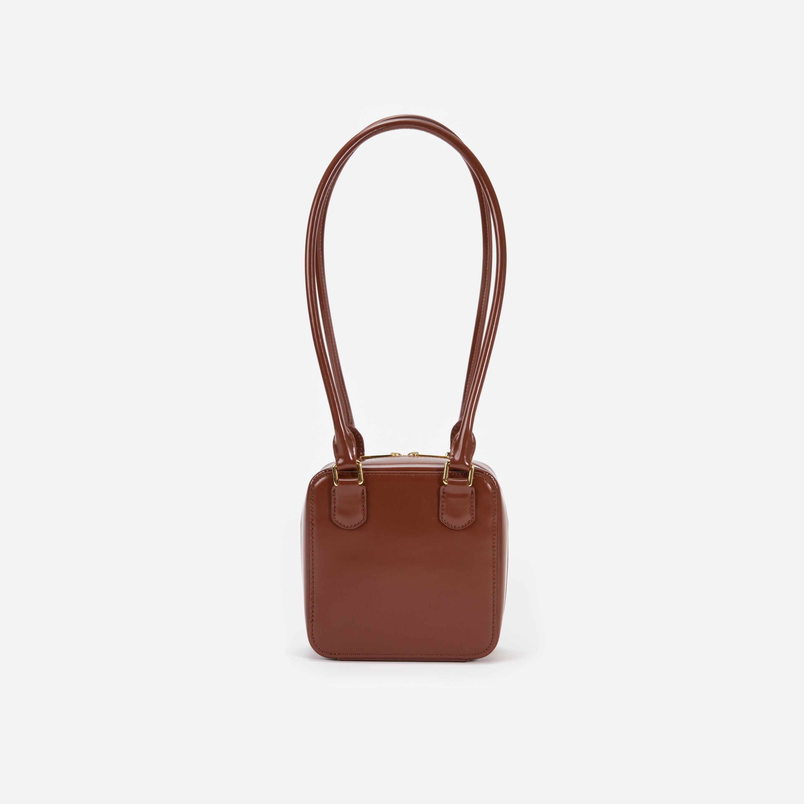 Brown Leather Square Shoulder Bag