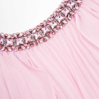 Pink Chiffon Cape Midi Dress