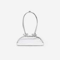 Silver Metallic Curved Shoulder Bag