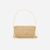 Gold Crystal Baguette Bag