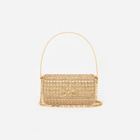 Gold Crystal Baguette Bag