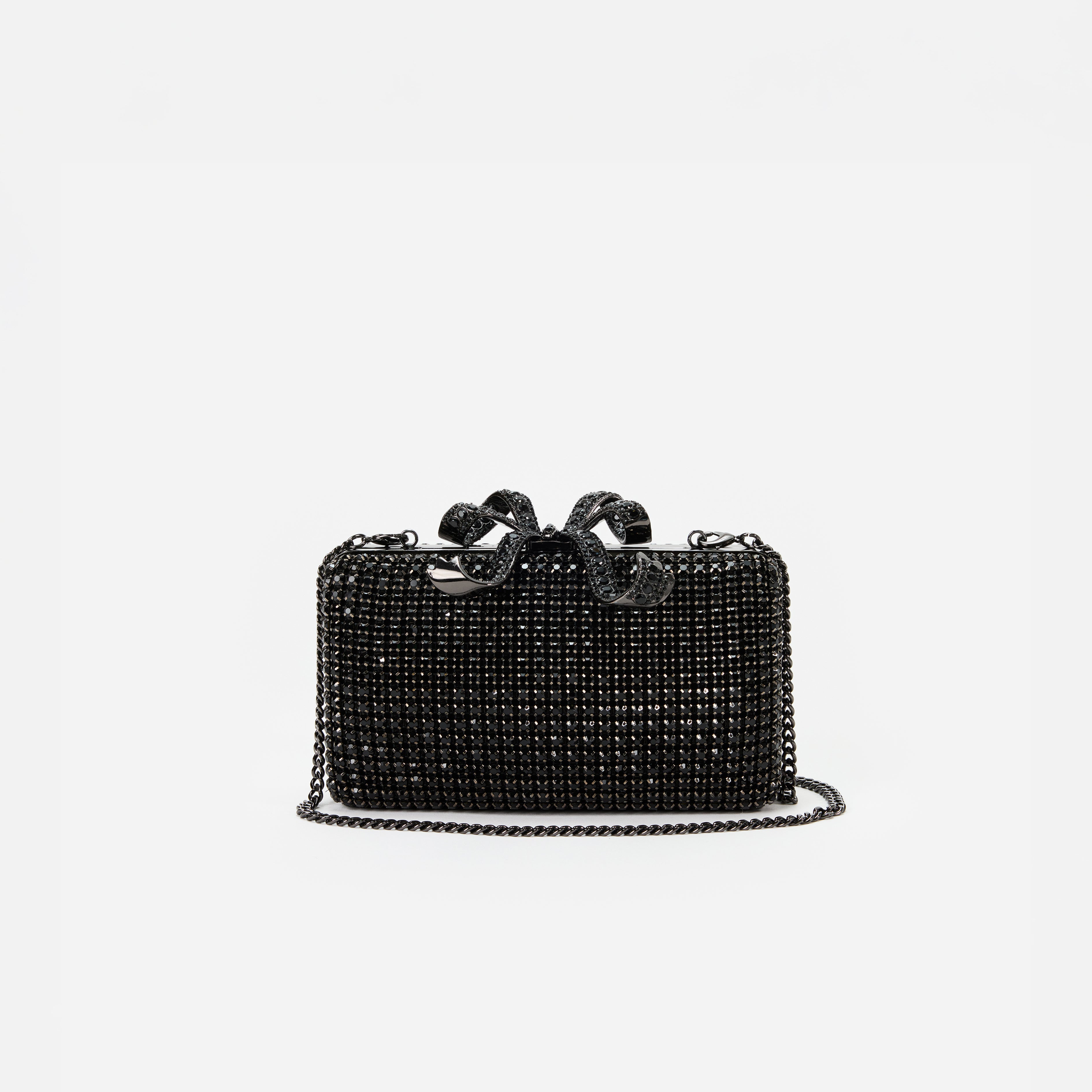 Black Crystal Box Clutch