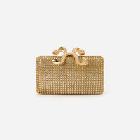 Gold Crystal Box Clutch