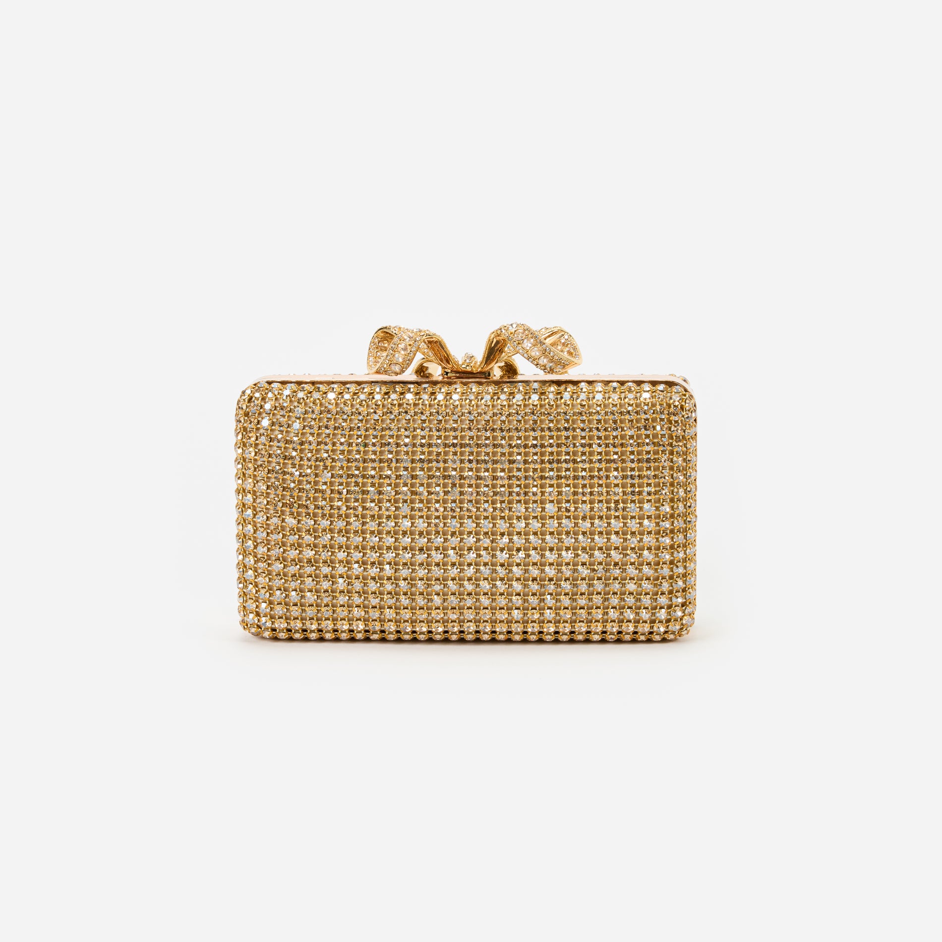 Gold Crystal Box Clutch