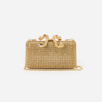 Gold Crystal Box Clutch