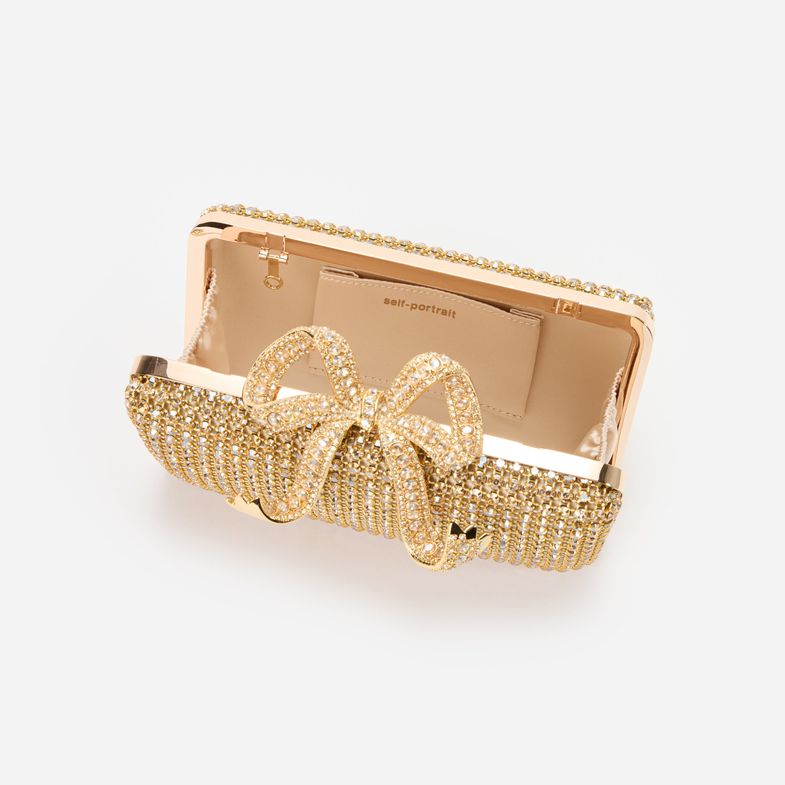 Gold Crystal Box Clutch