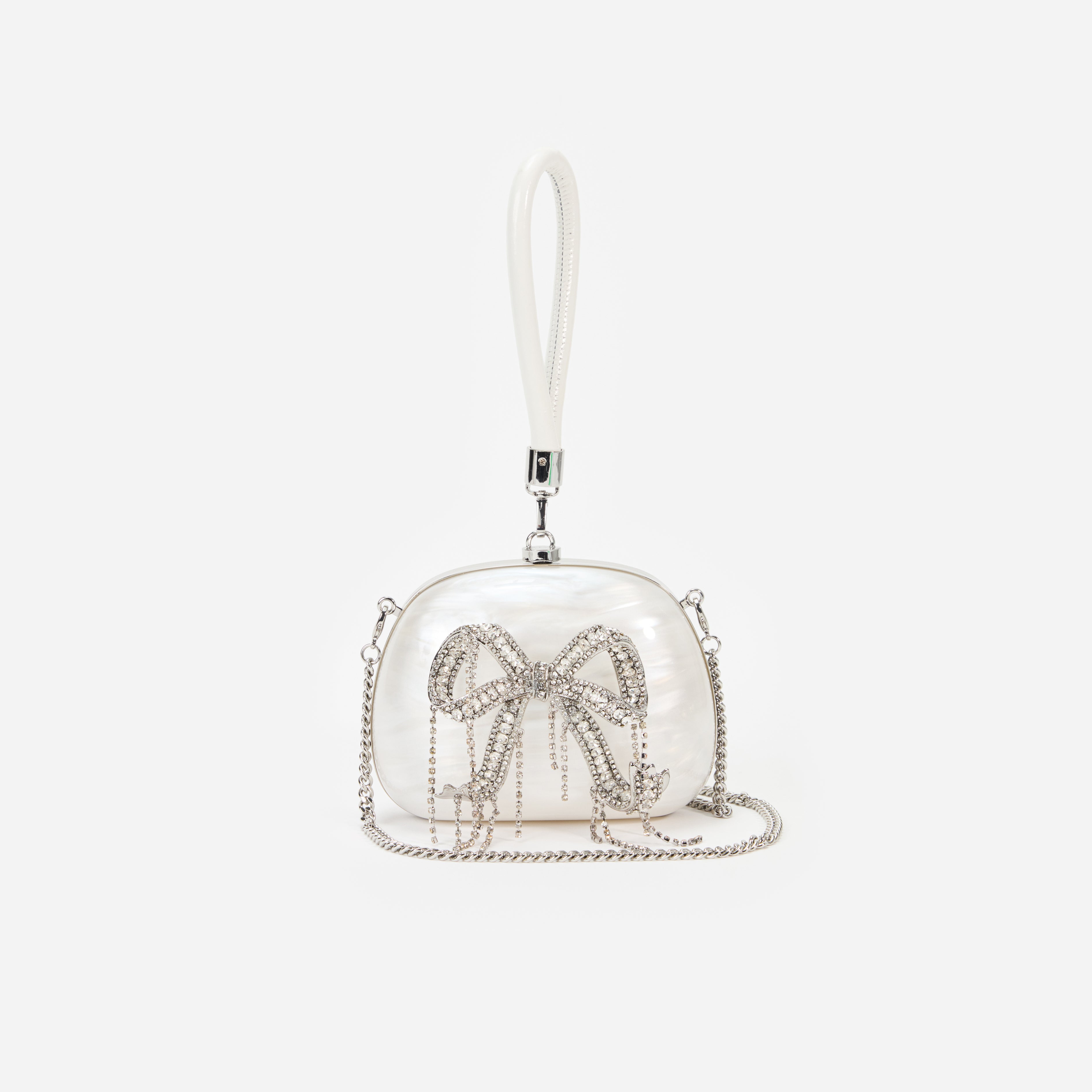 Pearl Top Handle Clutch Bag