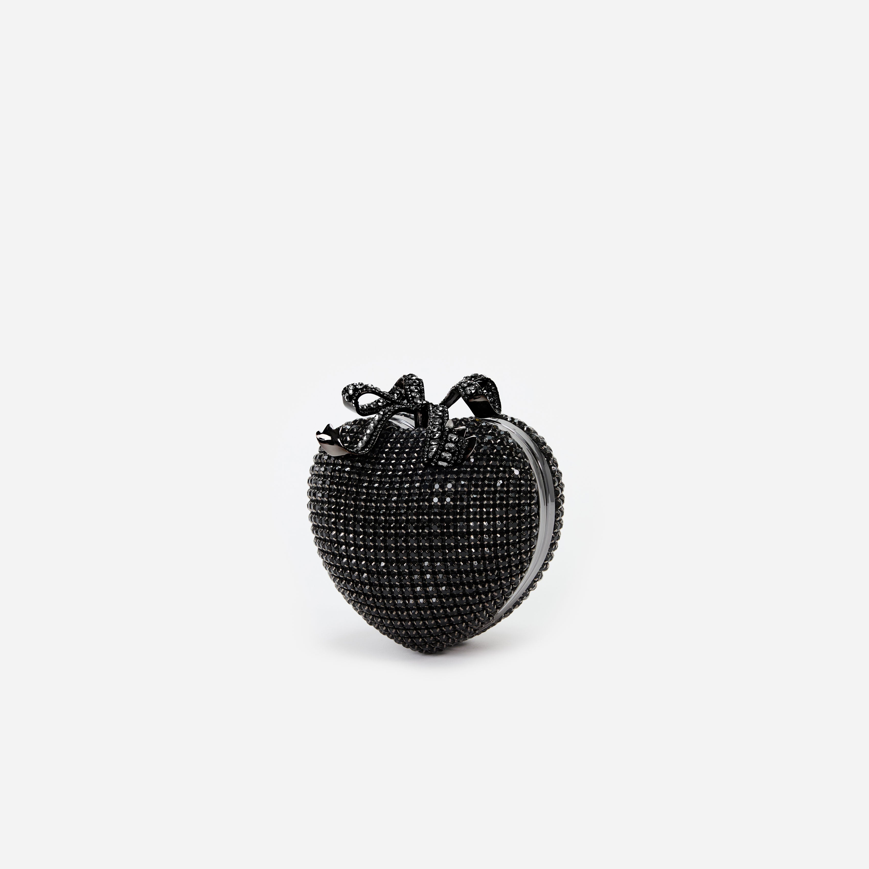 Black Crystal Heart Clutch
