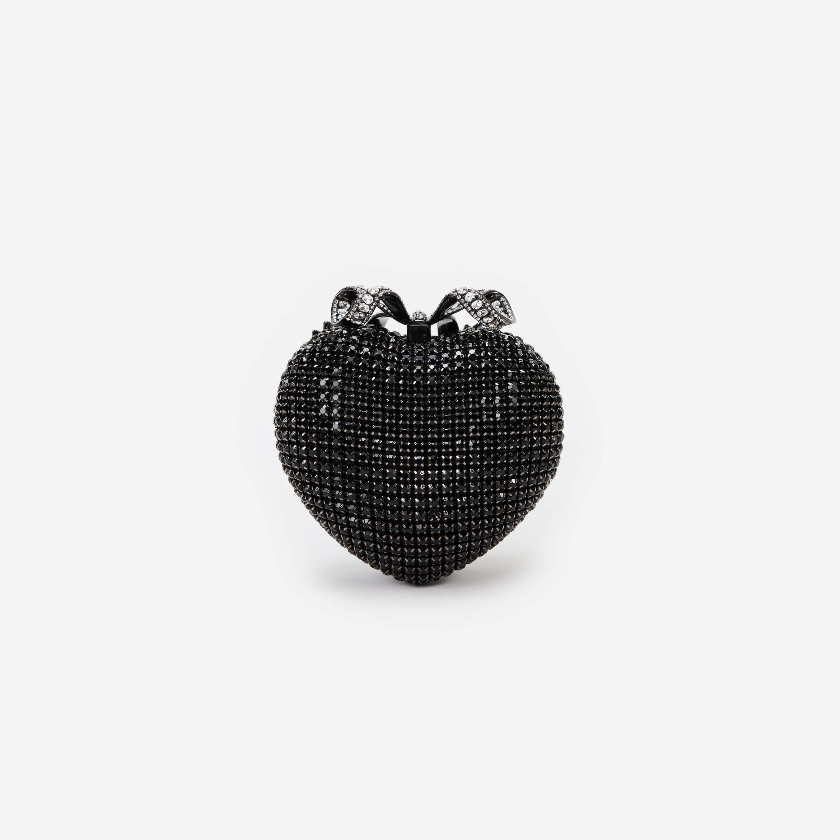 Black Crystal Heart Clutch