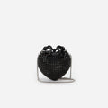 Black Crystal Heart Clutch