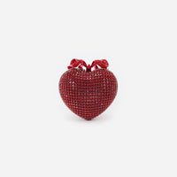 Red Crystal Heart Clutch