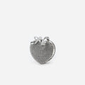 Silver Crystal Heart Clutch
