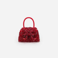 Red Embellished Micro Bow Bag