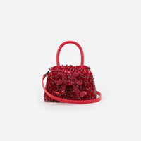 Red Embellished Micro Bow Bag