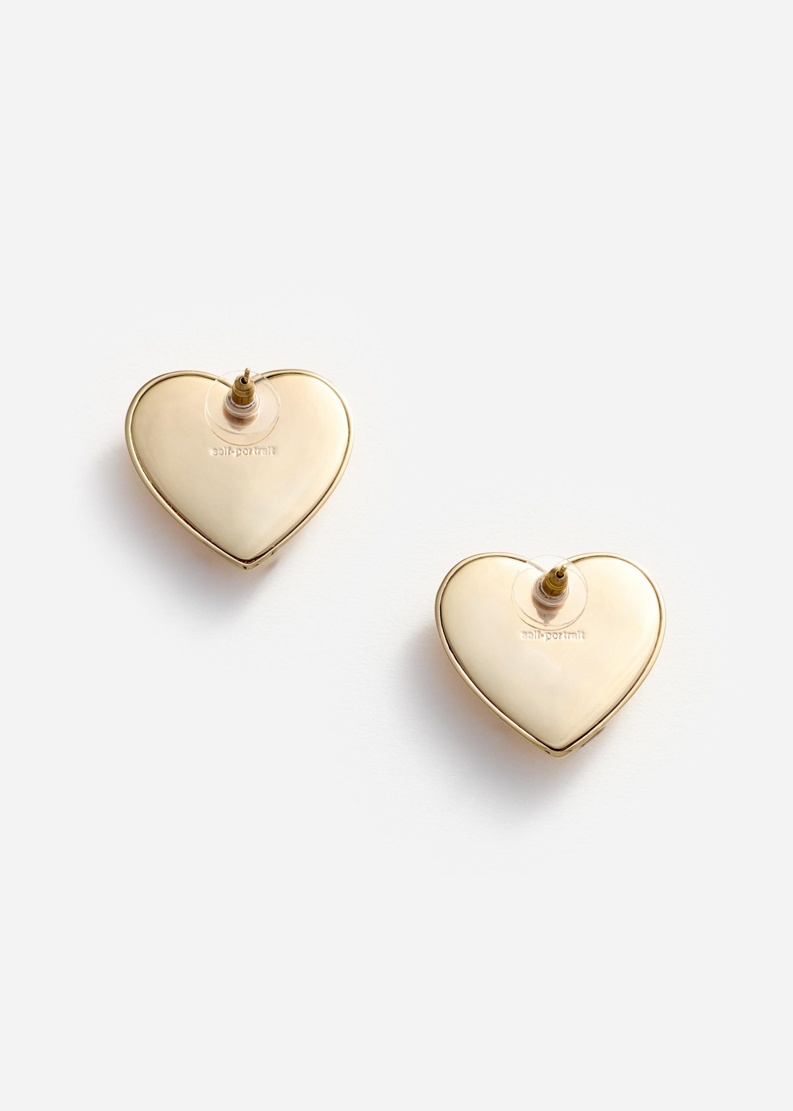 Gold Crystal Heart Earrings