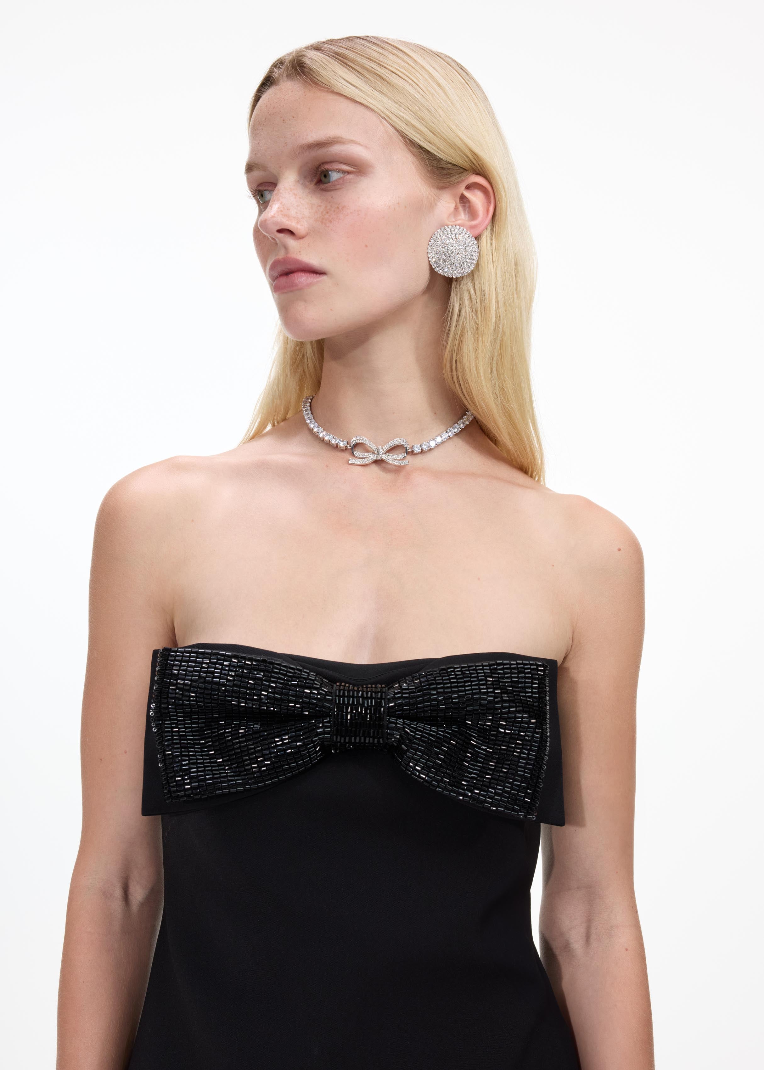 Diamante Bow Tennis Choker