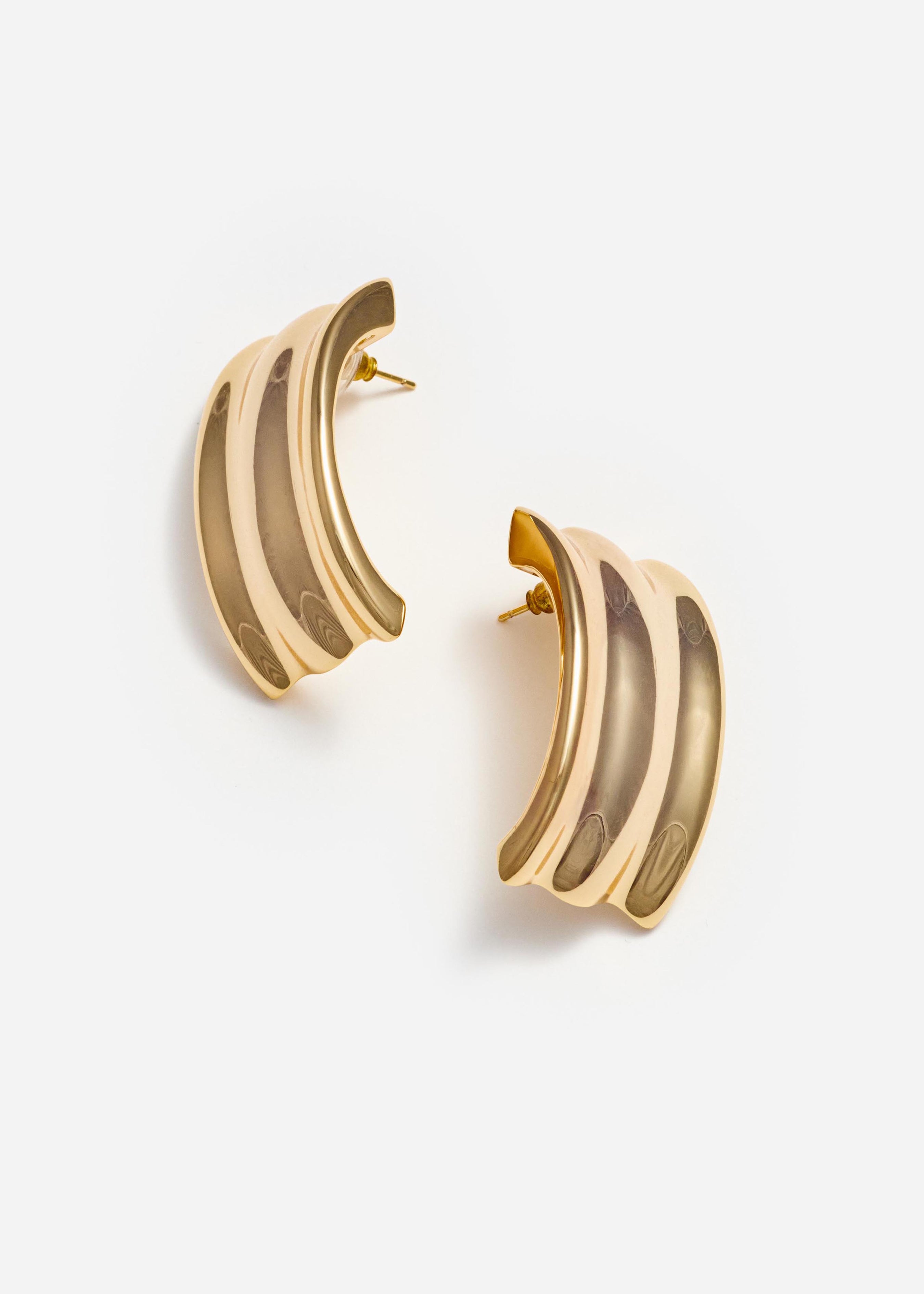 Gold Ridged Earrings