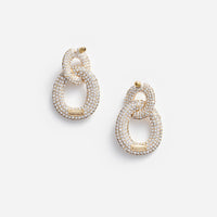 Gold Crystal Link Earrings