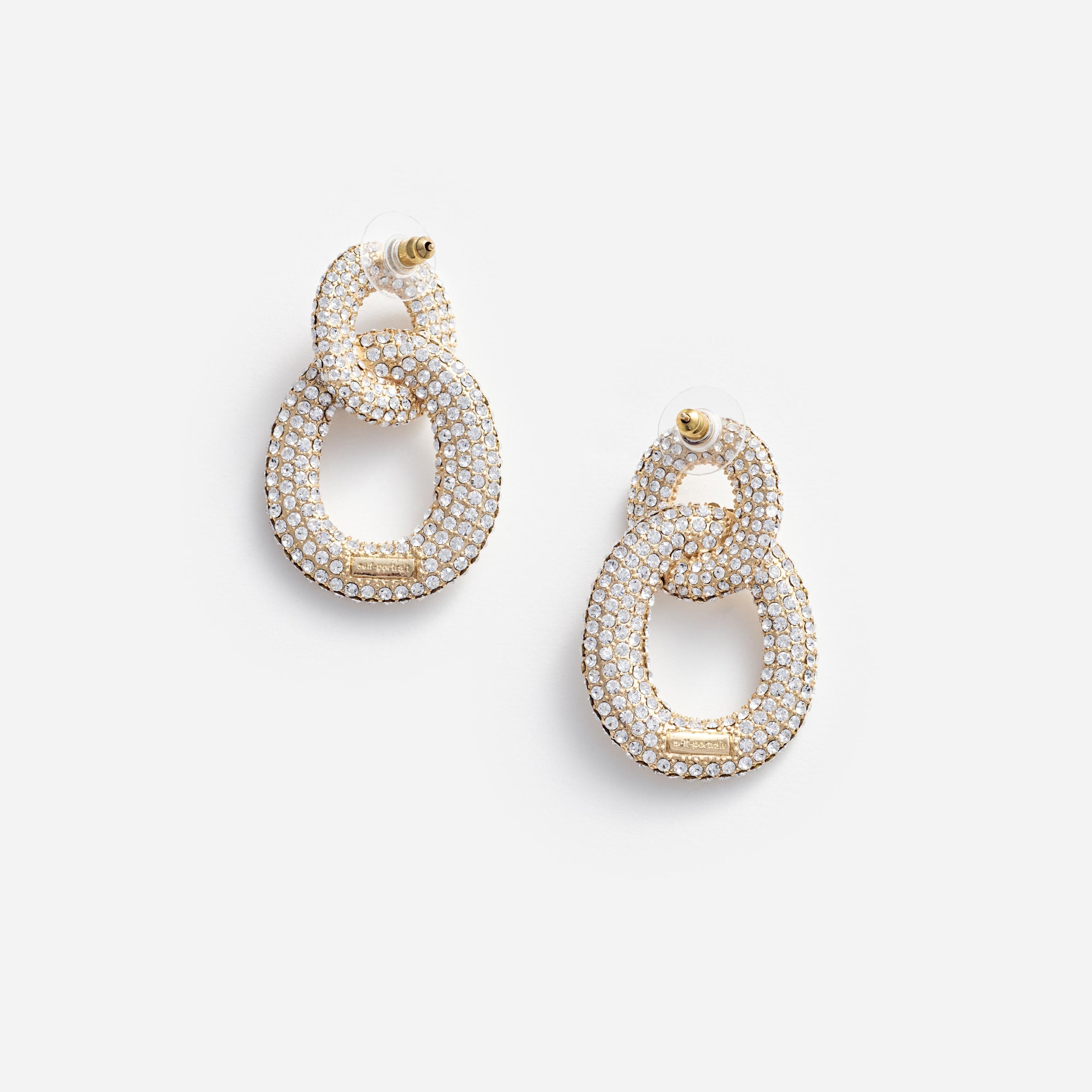 Gold Crystal Link Earrings