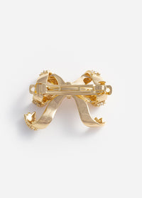 Gold Crystal Bow Hair Clip