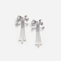 Large Crystal Bow Droplet Earrings