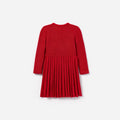 Red Knit Pleated Dress