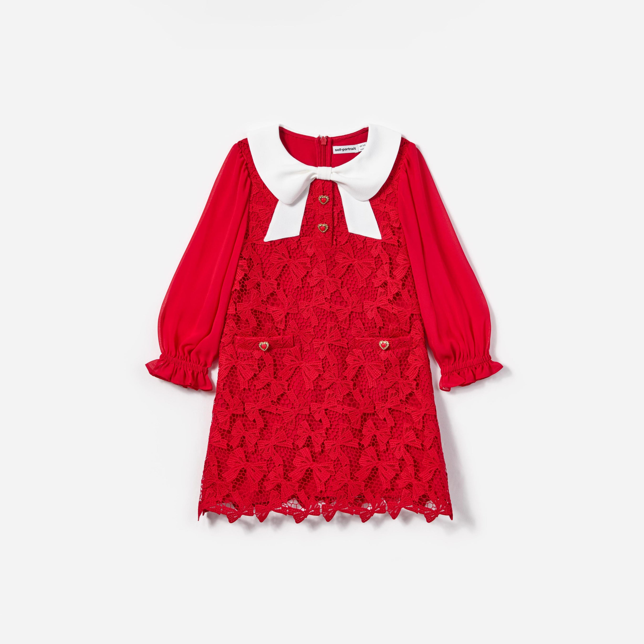 Red Bow Lace Dress