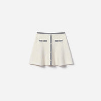 White Jacquard Knit Skirt