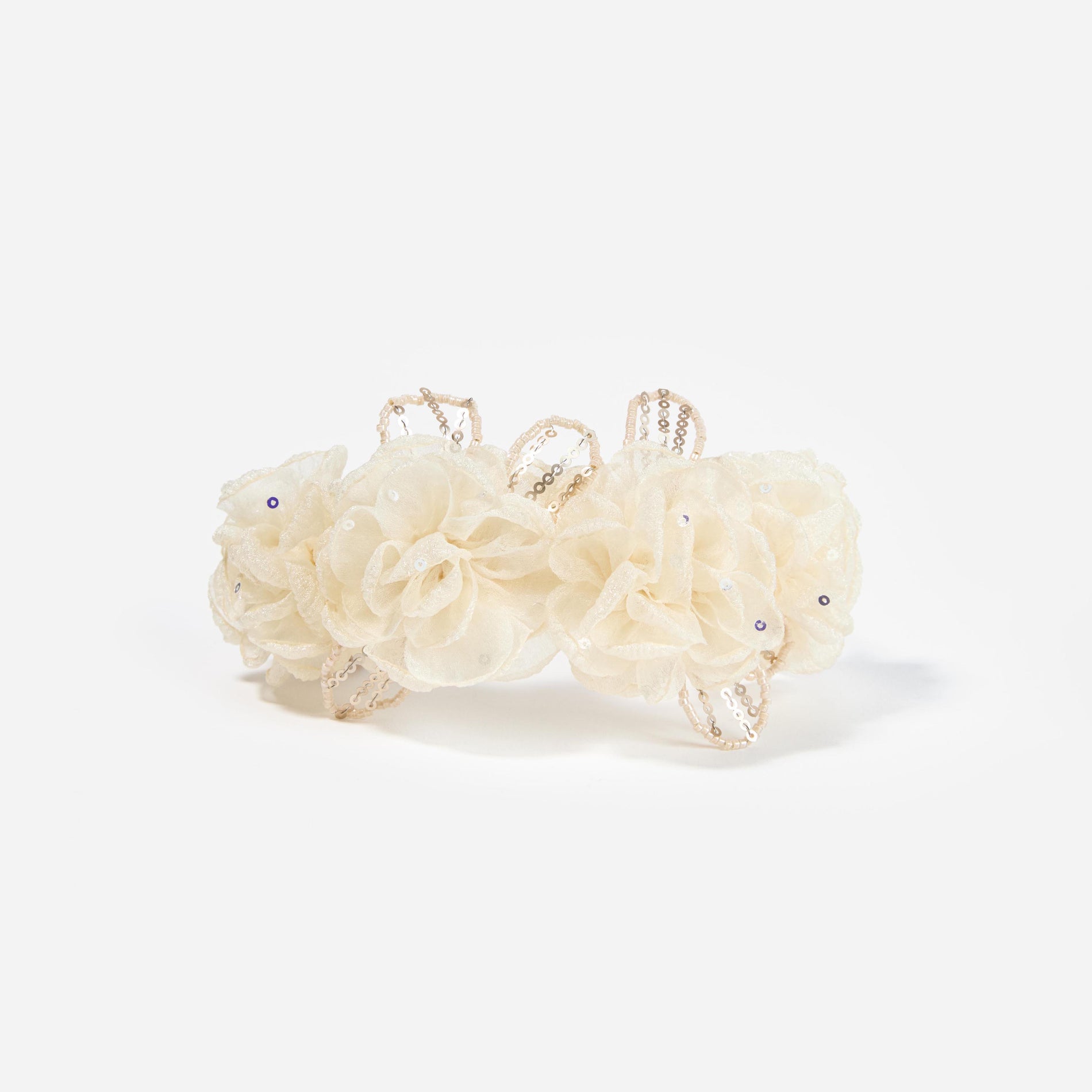 Cream Sequin Tulle Headband