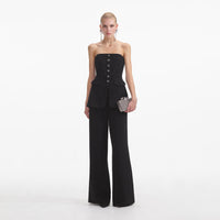 Black Bandeau Crepe Jumpsuit