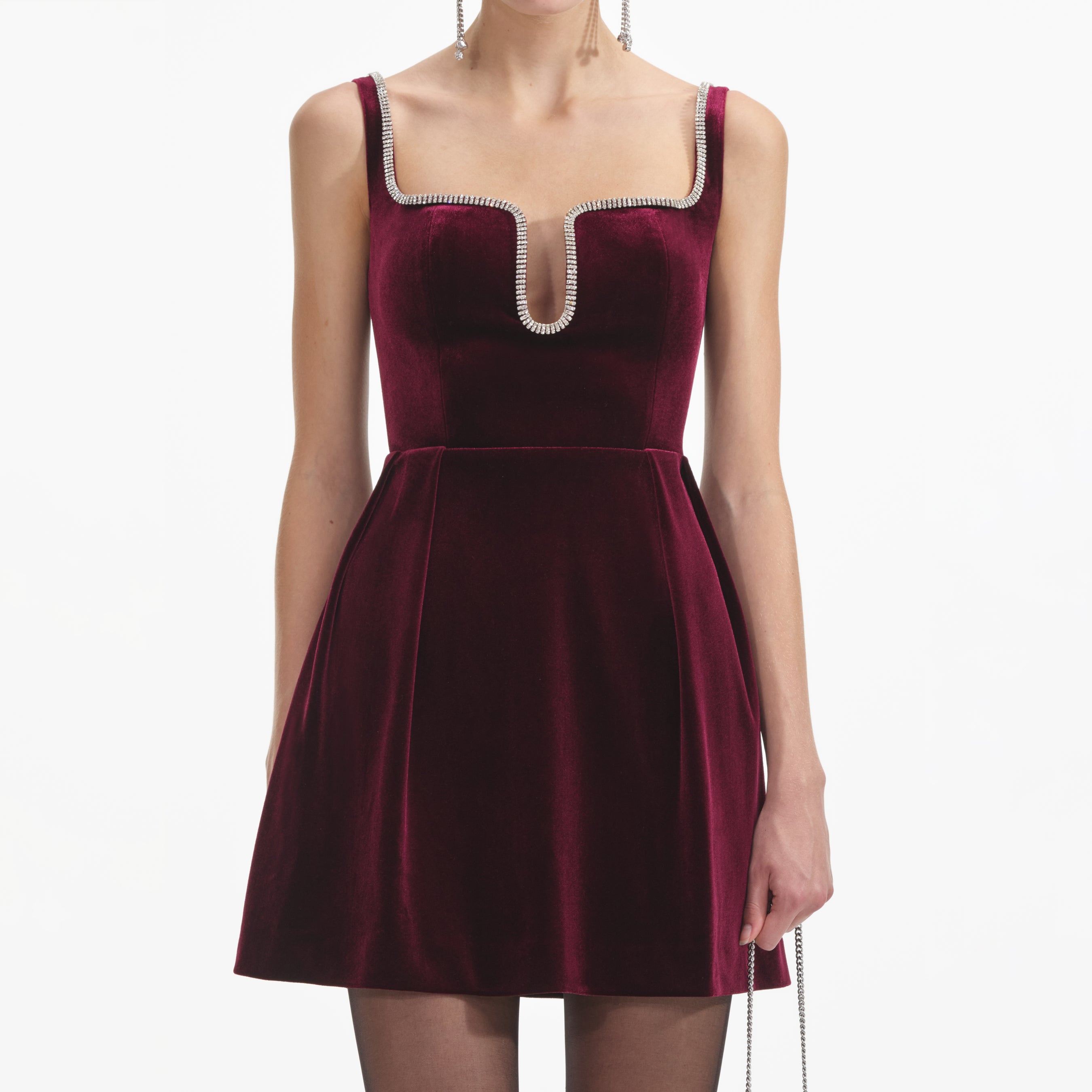 Bordeaux Velvet Mini Dress