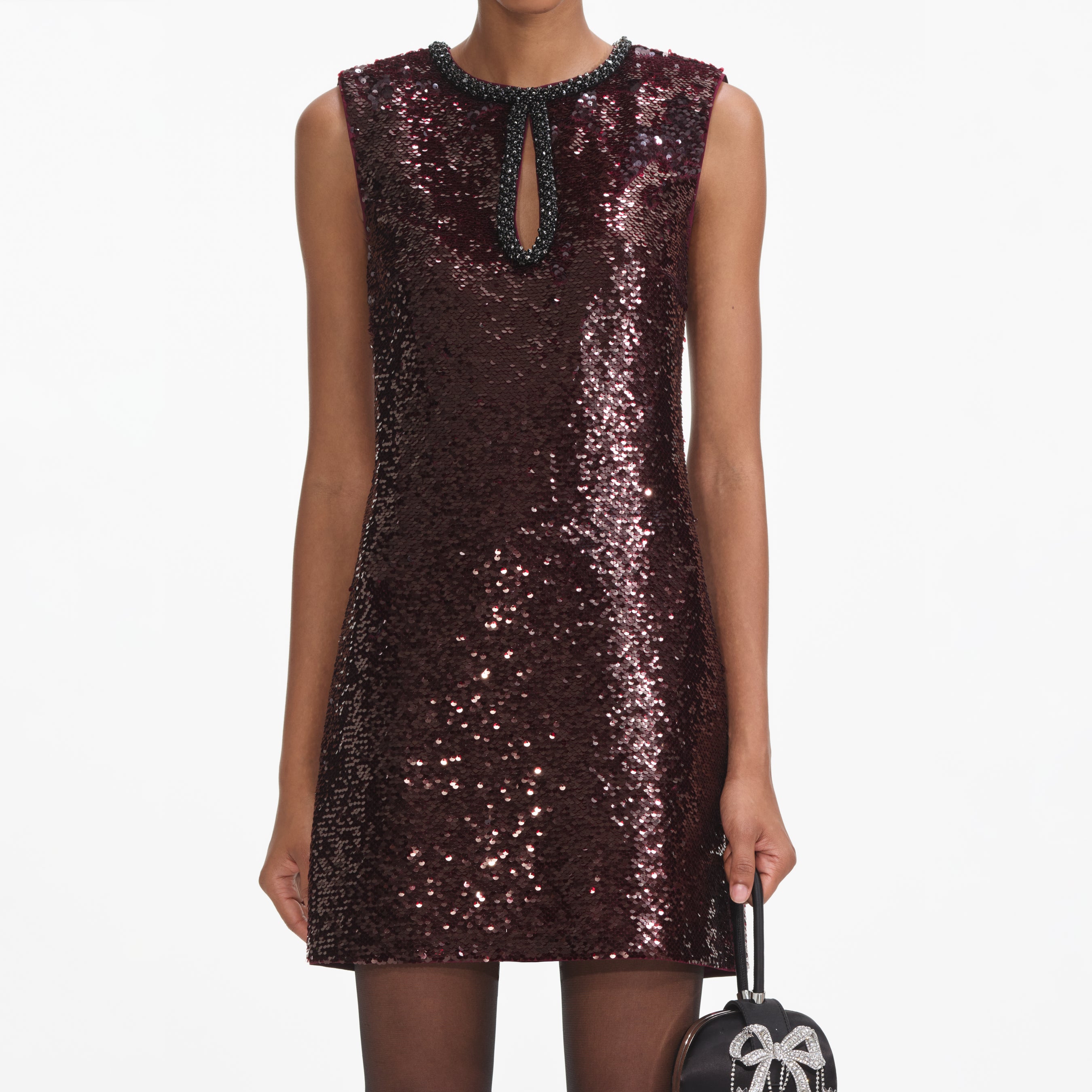 Bordeaux Sequin Mini Dress