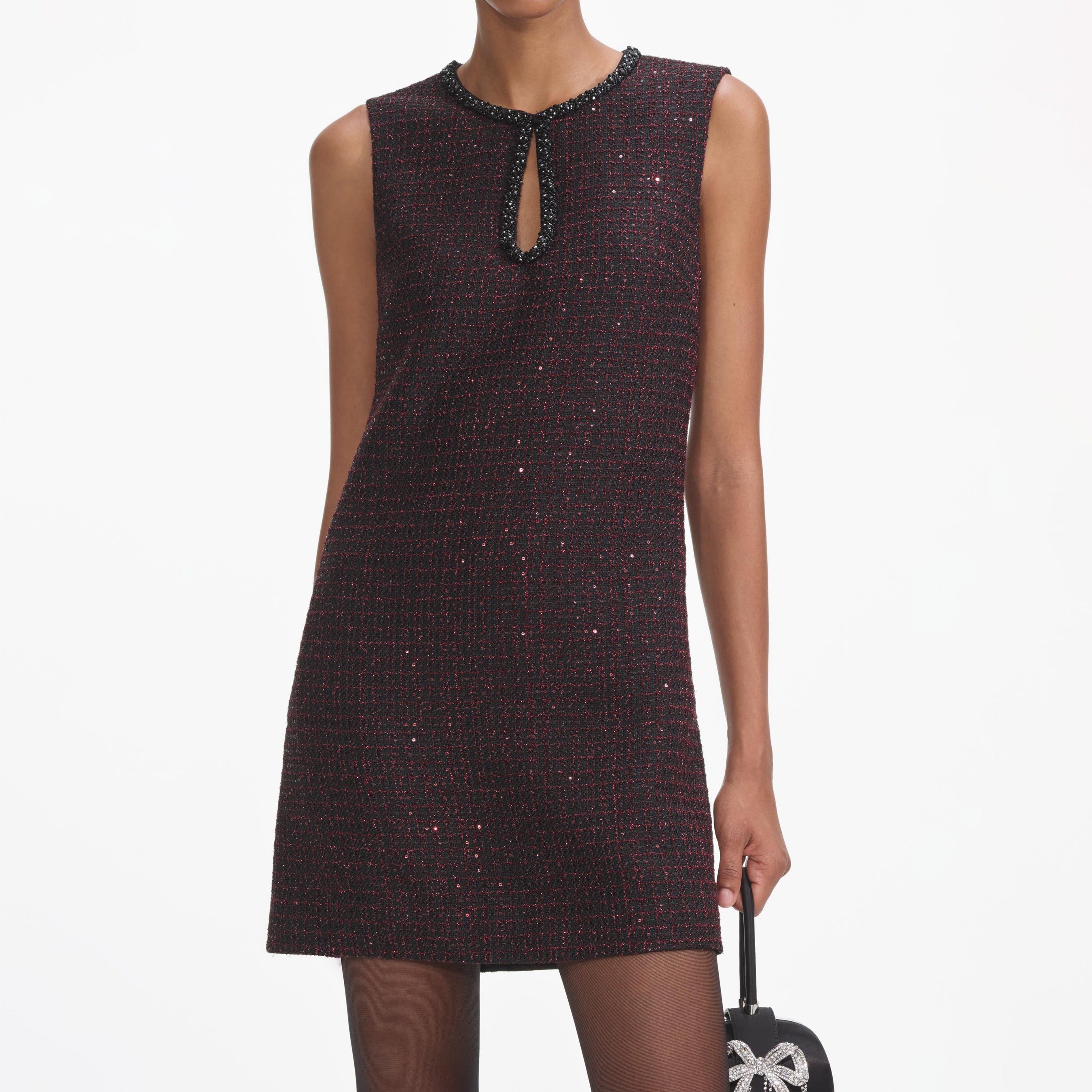 Black Boucle Mini Dress