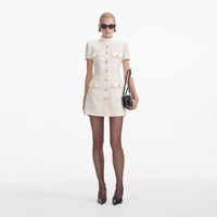 Cream Boucle Mini Dress