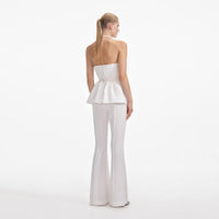 White Strech Crepe Jumpsuit