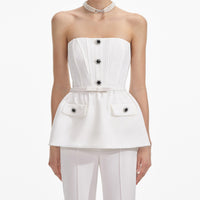 White Strech Crepe Jumpsuit