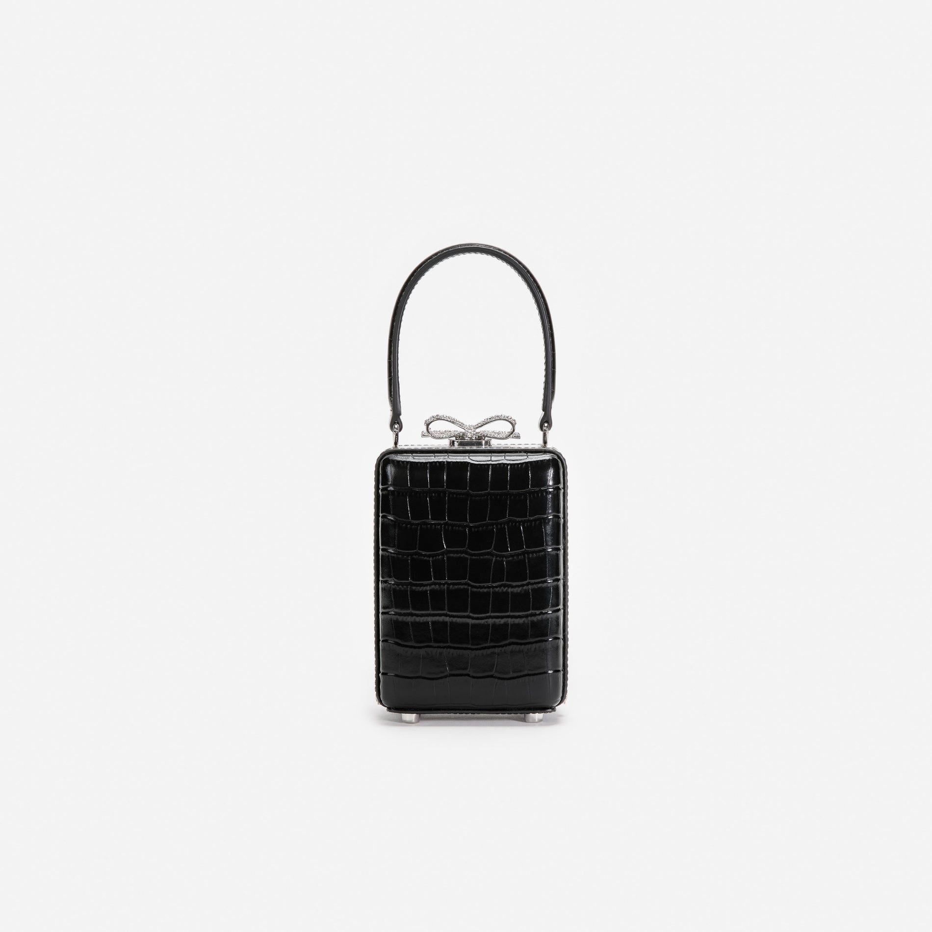 Black Croc Leather Micro Bag