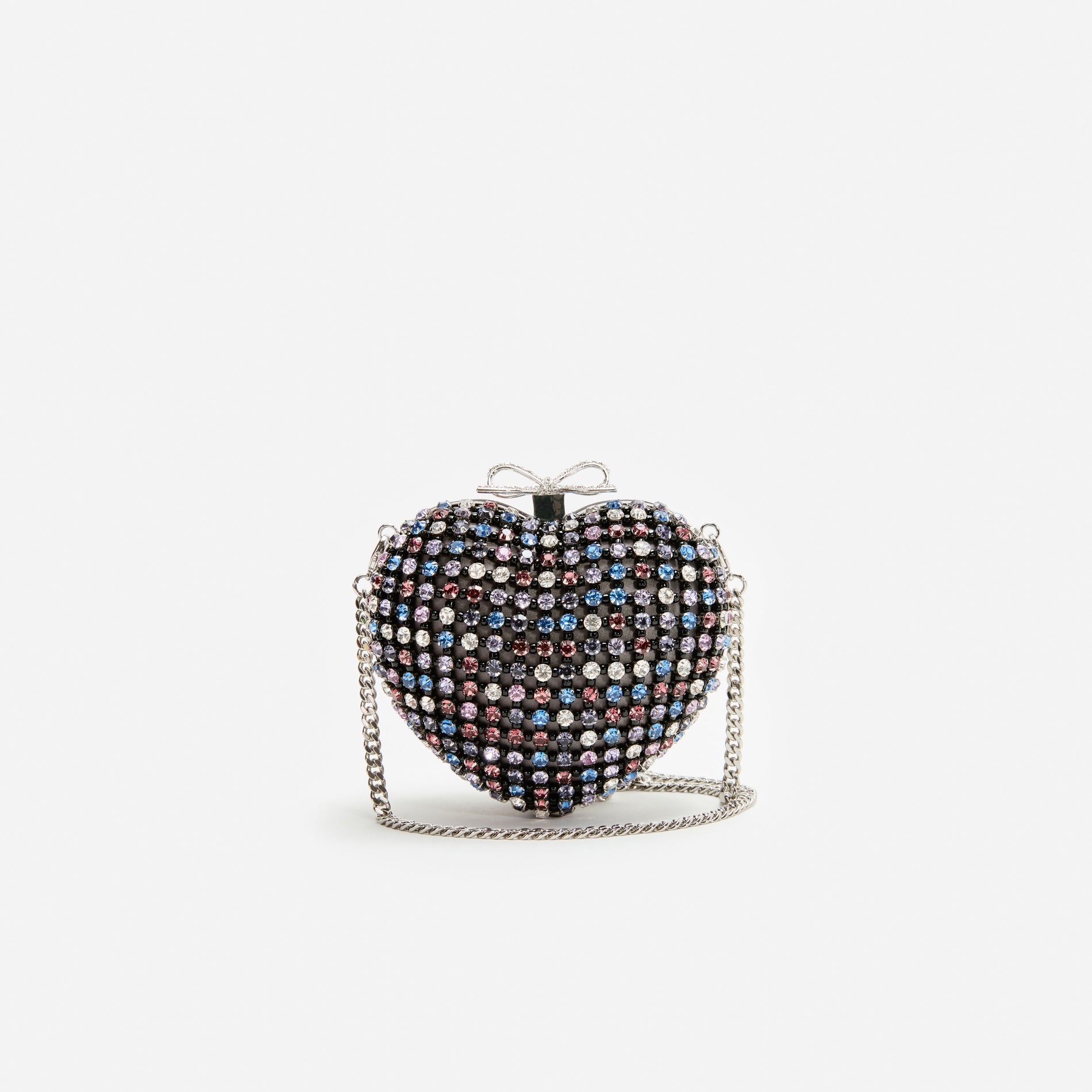 Multi Crystal Heart Clutch