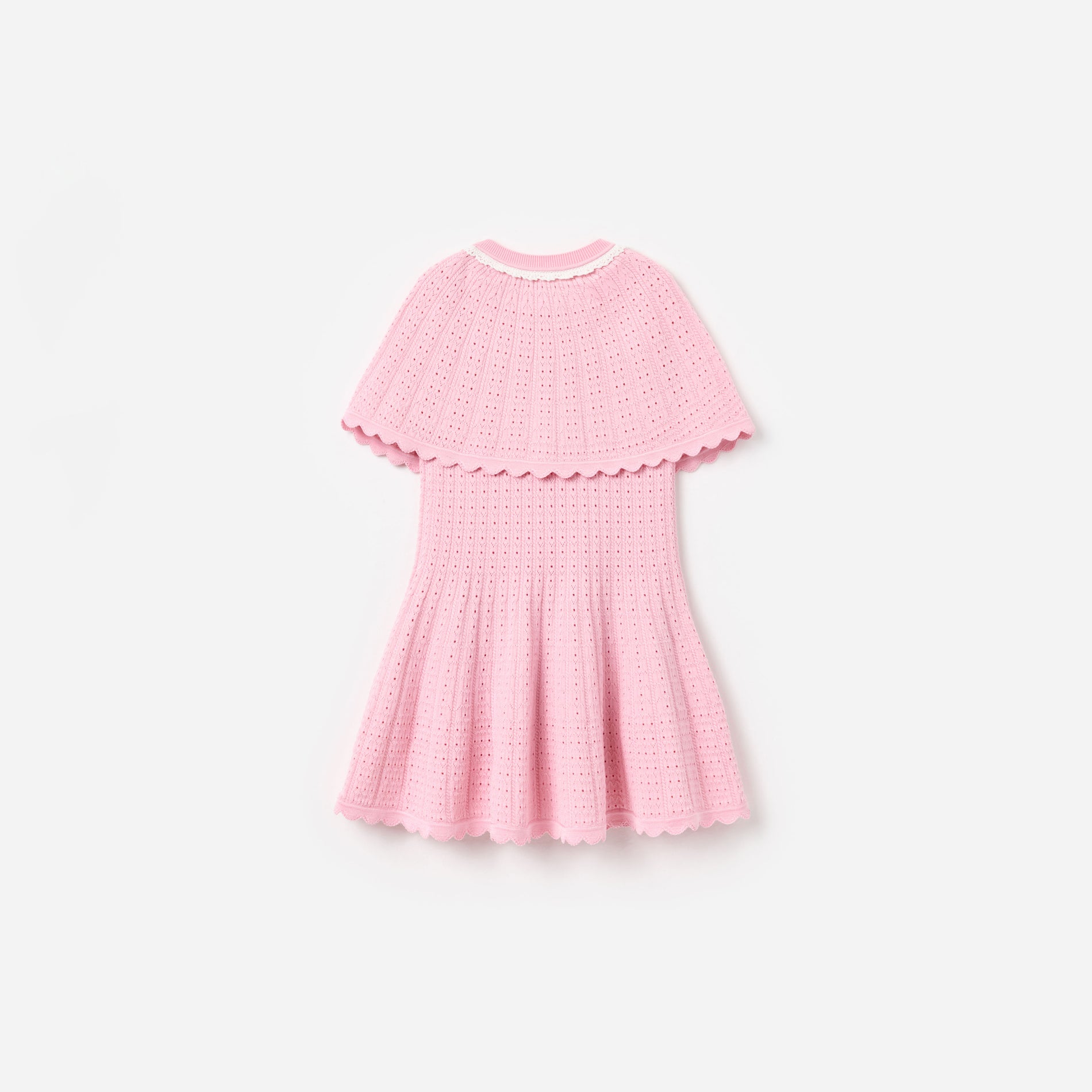 Pink Knitted Cape Dress