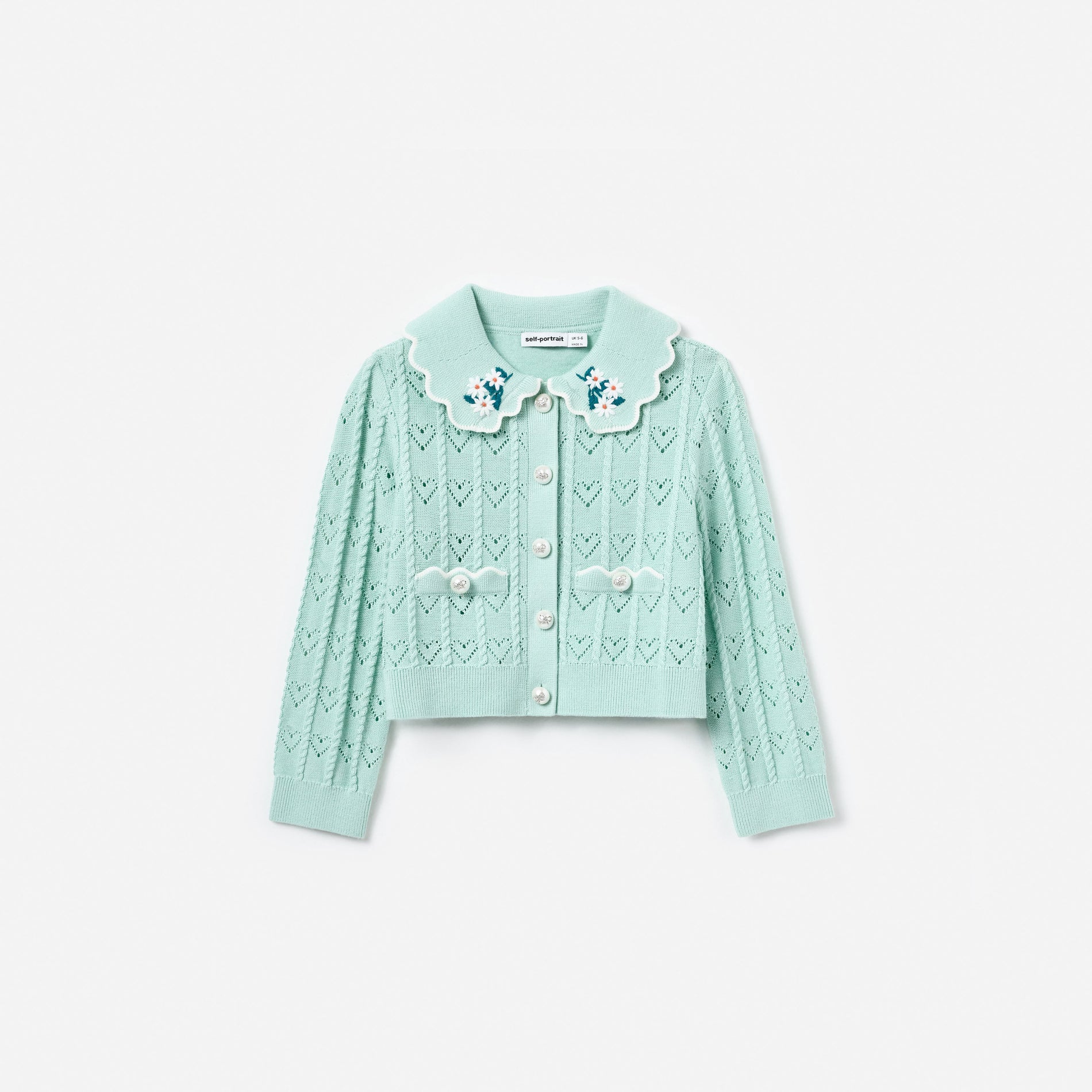 Mint Heart Knit Cardigan