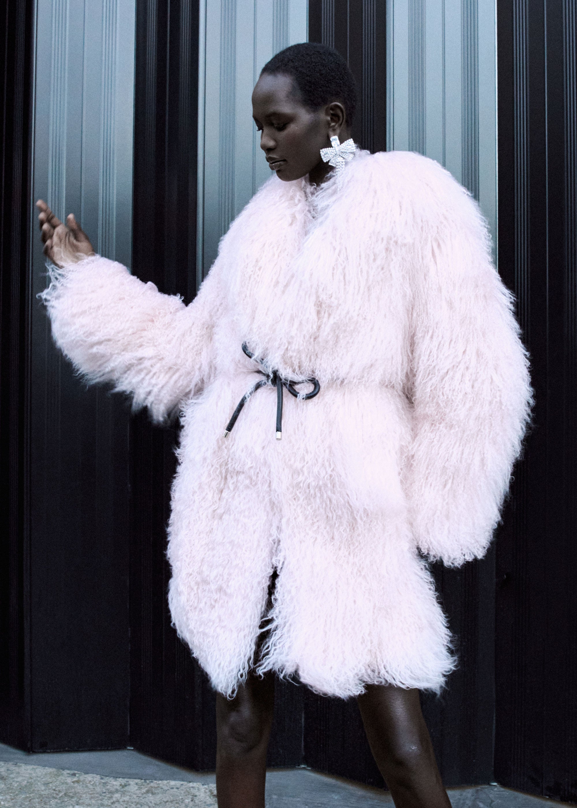 Pink Shearling Coat