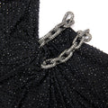 Black Rhinestone Embellished Maxi Dress