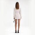 Cream Metallic Boucle Mini Dress