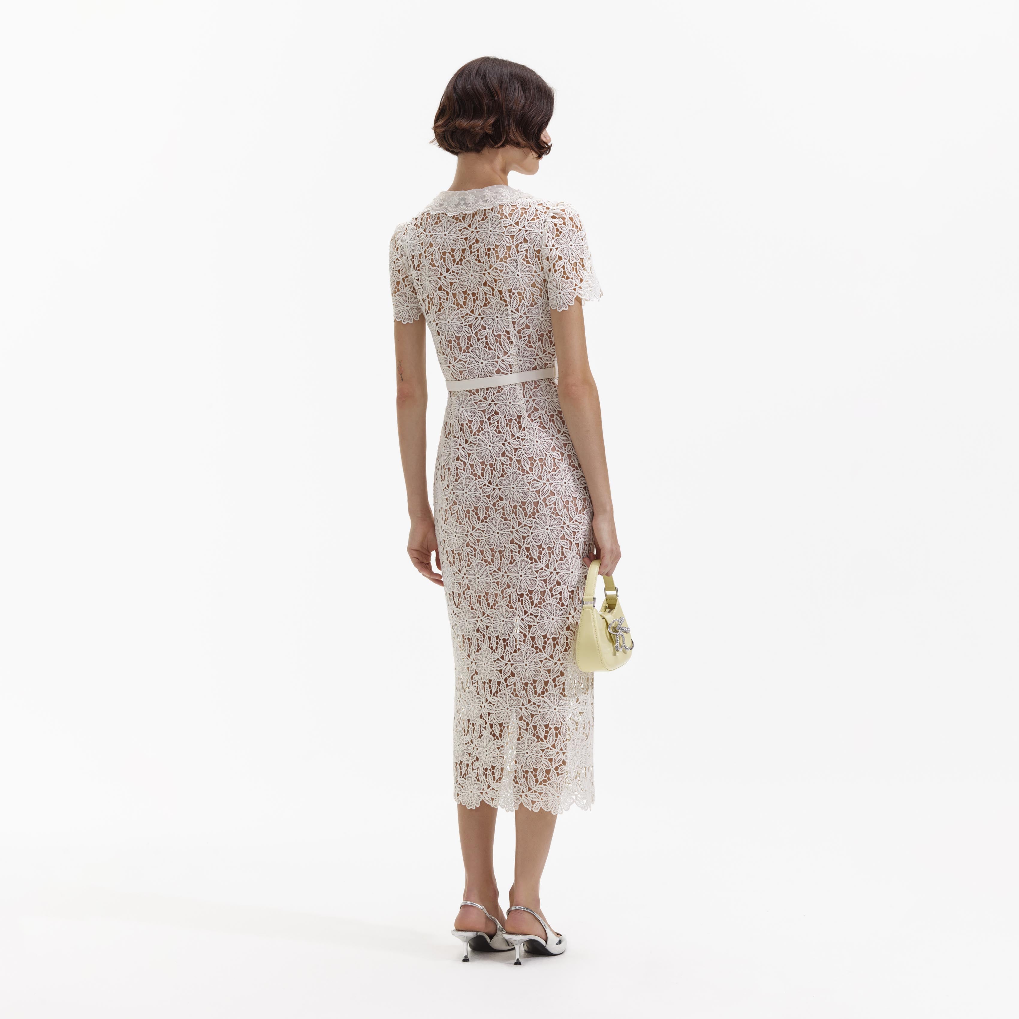 Cream Lace Midi Dress