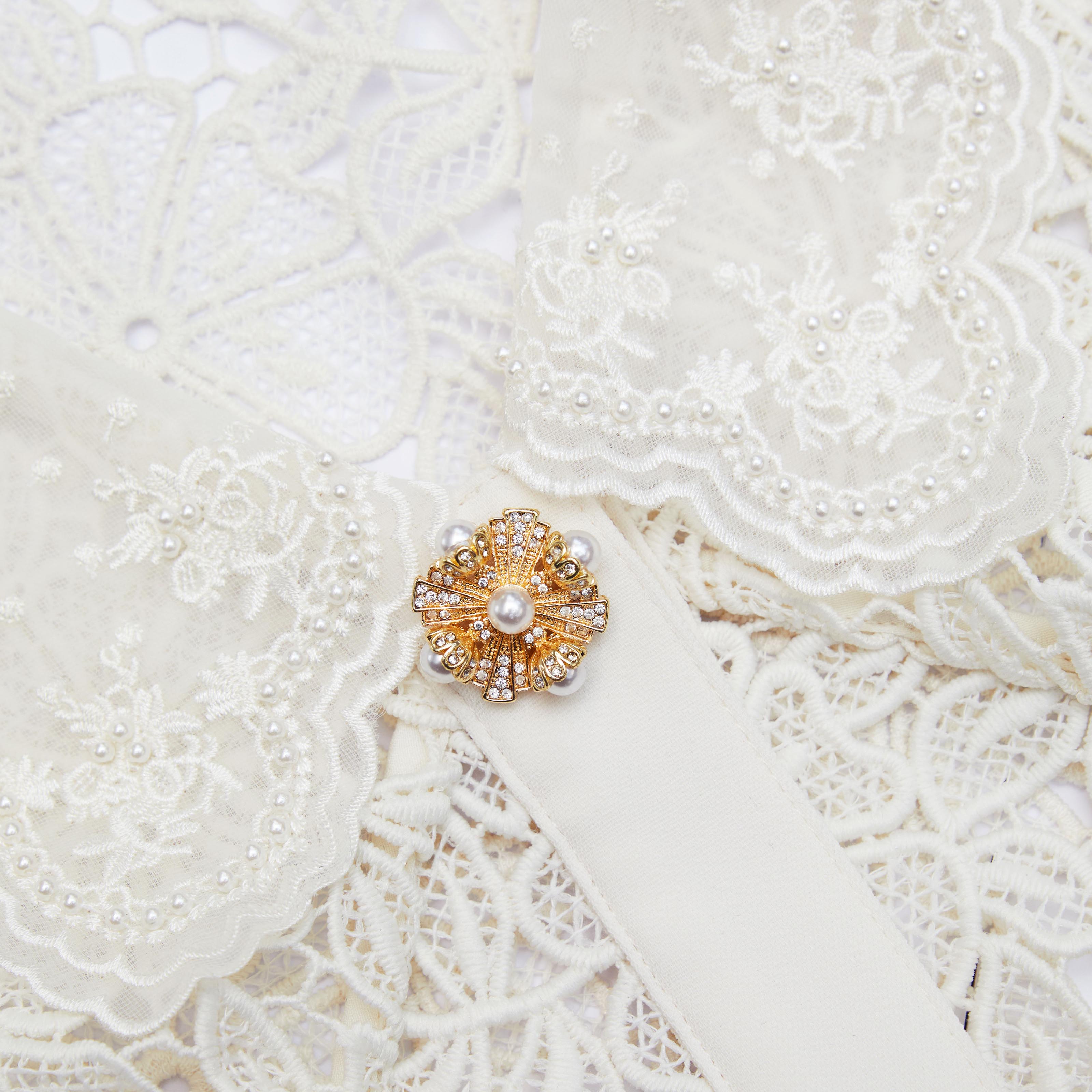 Cream Lace Midi Dress