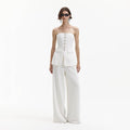 White Bandeau Crepe Jumpsuit