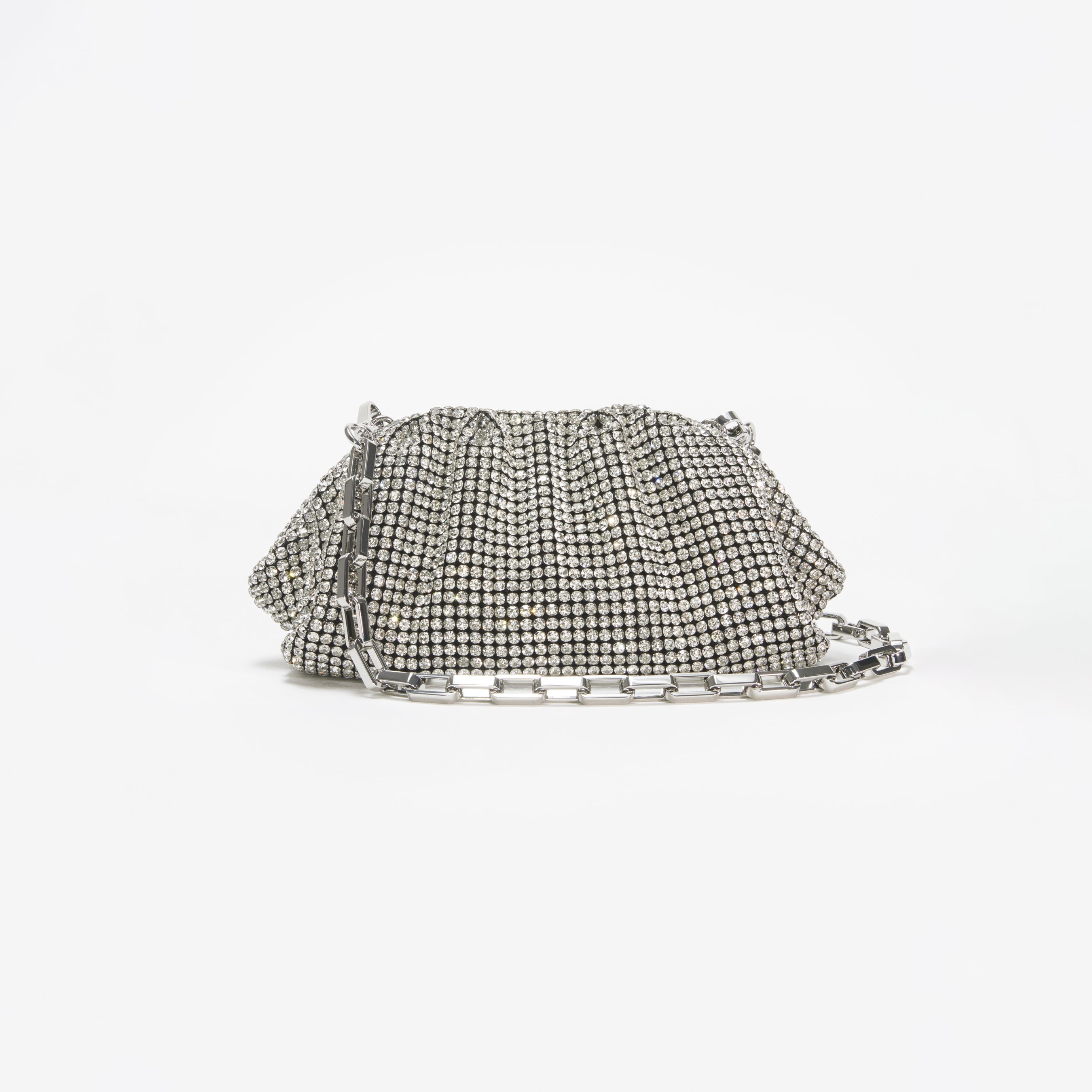 Silver Diamante Pouch